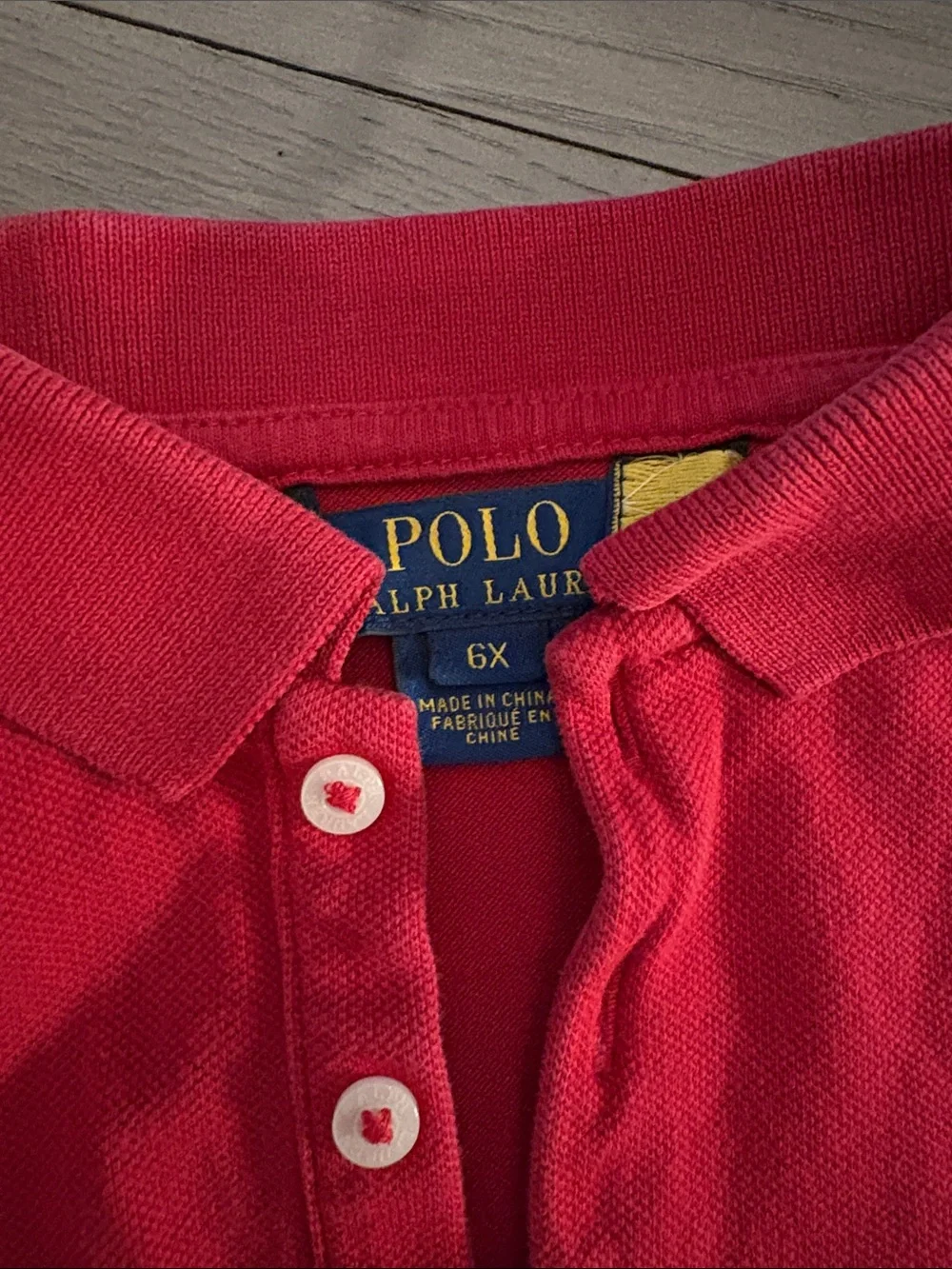Girls Ralph Lauren Kids Bright Red Polo with Blue Pony